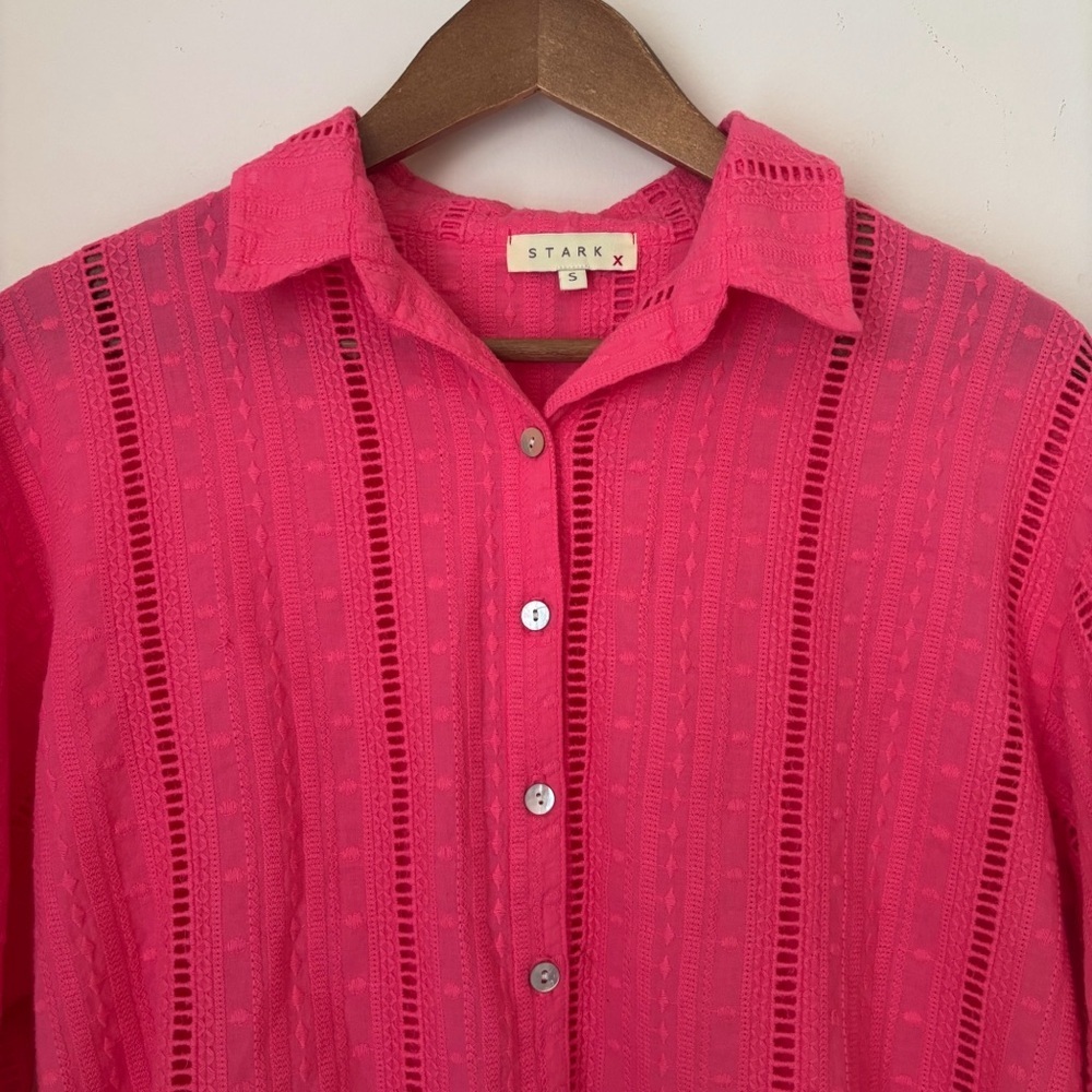 STARKX Monica Pink Short Sleeve Top Small Coastal Chic - Picture 3 of 10